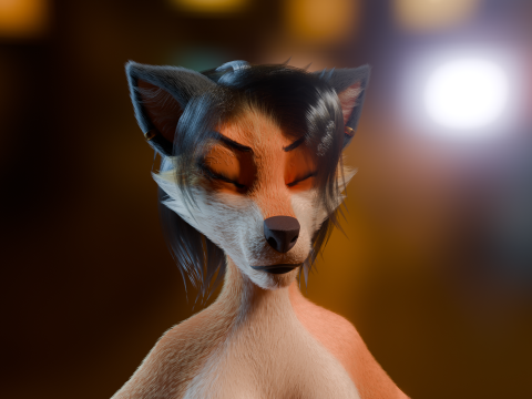 Luna Anthro Fox 3Dモデル
