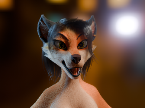 Luna Anthro Fox 3Dモデル