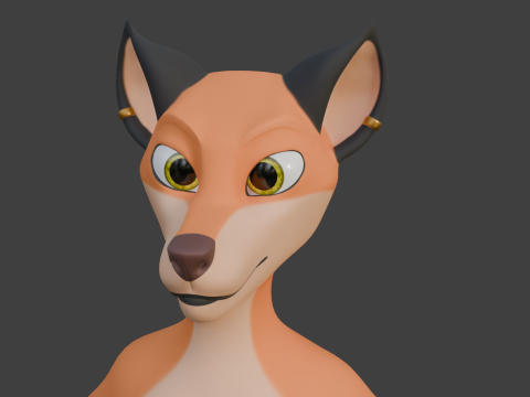 Luna Anthro Fox 3Dモデル
