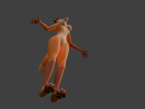 Luna Anthro Fox 3Dモデル