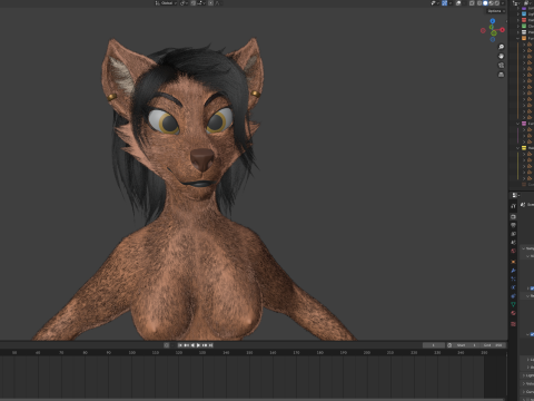 Luna Anthro Fox 3Dモデル