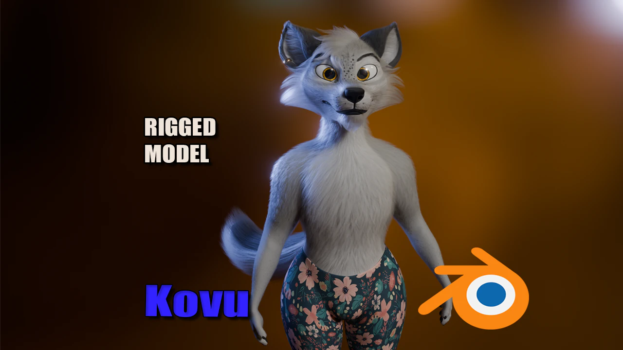 Kovu Anthro Wolf 3D Model .c4d .max .obj .3ds .fbx .stl .blend