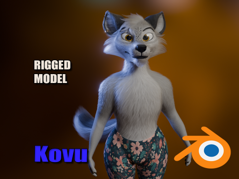 Kovu Anthro Wolf 3D Model