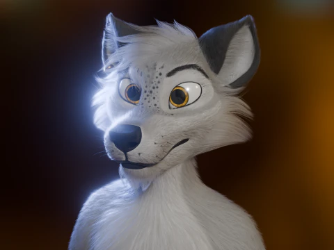 Kovu Anthro Wolf 3D Model