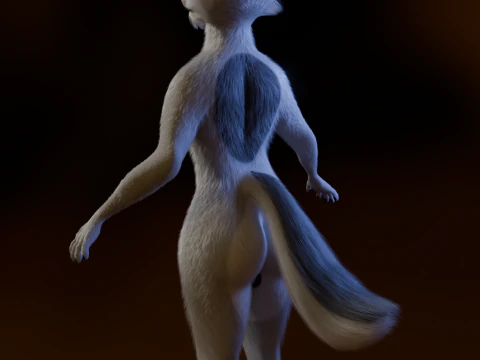 Kovu Anthro Wolf 3D Model