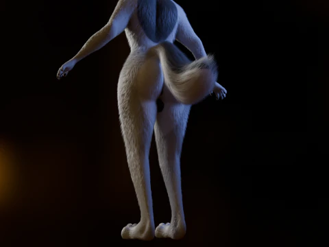 Kovu Anthro Wolf 3D Model