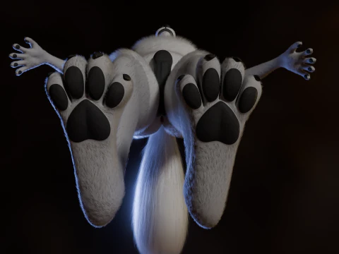 Kovu Anthro Wolf 3D Model