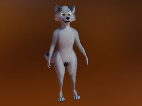 Kovu Anthro Wolf 3D Model
