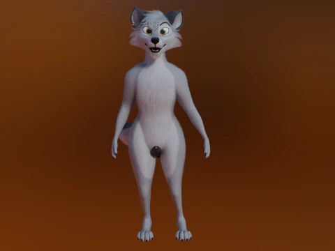 Kovu Anthro Wolf 3D Model