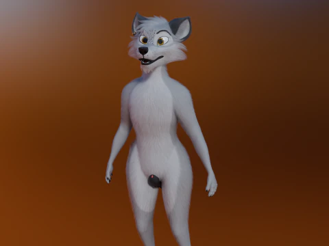 Kovu Anthro Wolf 3D Model