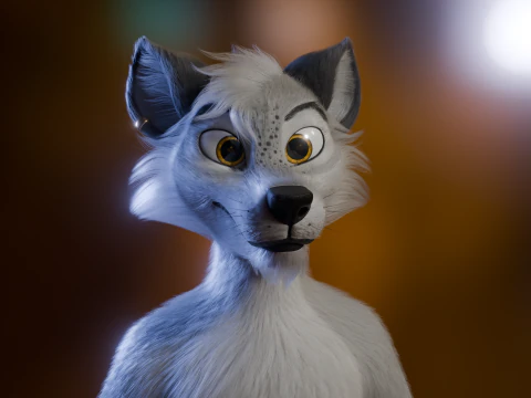 Kovu Anthro Wolf 3D Model