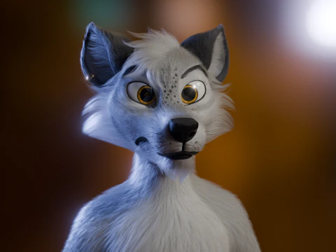 Kovu Anthro Wolf 3D Model