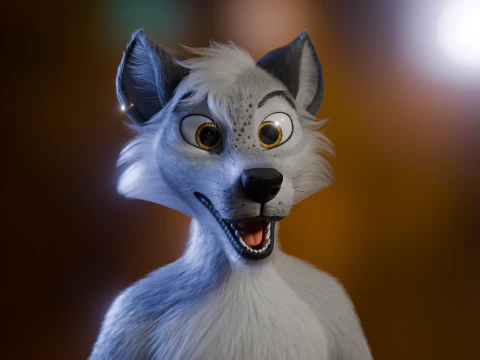 Kovu Anthro Wolf 3D Model