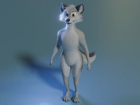 Kovu Anthro Wolf 3D Model