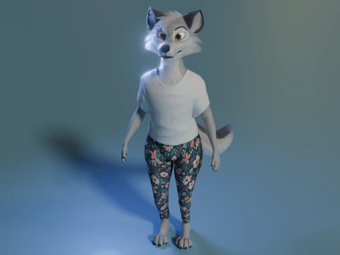 Kovu Anthro Wolf 3D Model