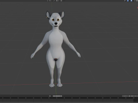 Kovu Anthro Wolf 3D Model