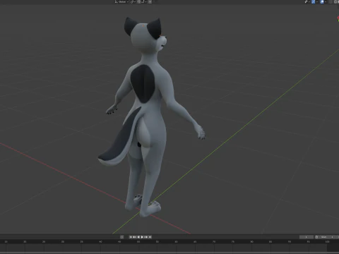 Kovu Anthro Wolf 3D Model