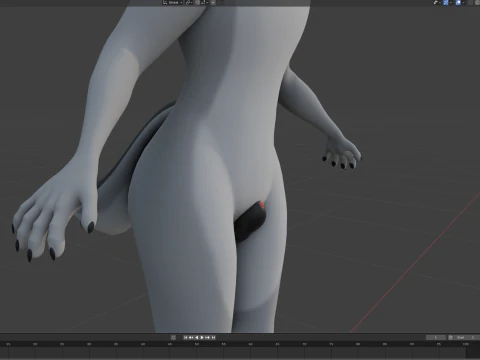 Kovu Anthro Wolf 3D Model