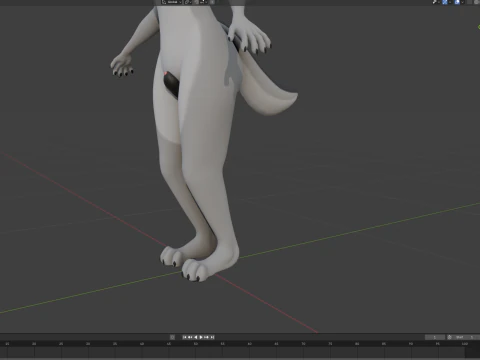 Kovu Anthro Wolf 3D Model