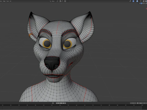 Kovu Anthro Wolf 3D Model