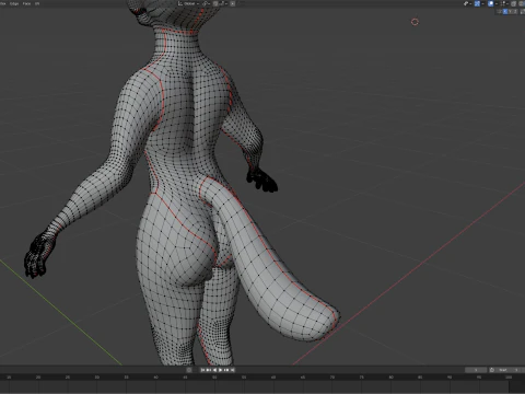 Kovu Anthro Wolf 3D Model