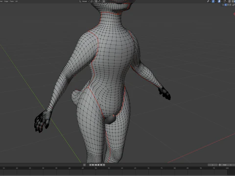 Kovu Anthro Wolf 3D Model