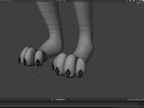 Kovu Anthro Wolf 3D Model