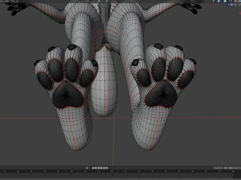Kovu Anthro Wolf 3D Model