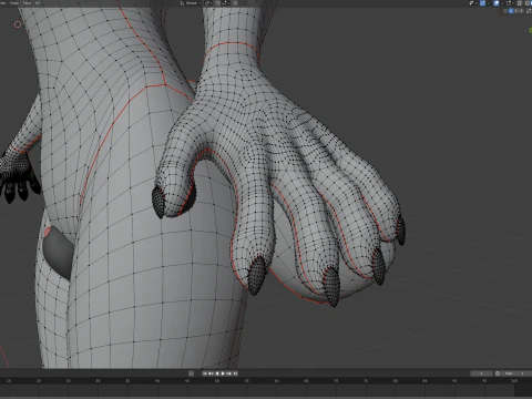 Kovu Anthro Wolf 3D Model