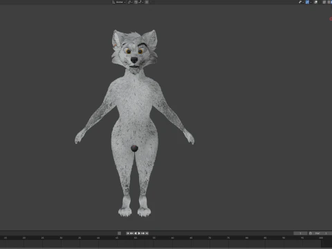 Kovu Anthro Wolf 3D Model