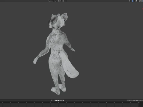 Kovu Anthro Wolf 3D Model