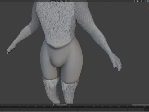 Kovu Anthro Wolf 3D Model