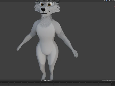 Kovu Anthro Wolf 3D Model