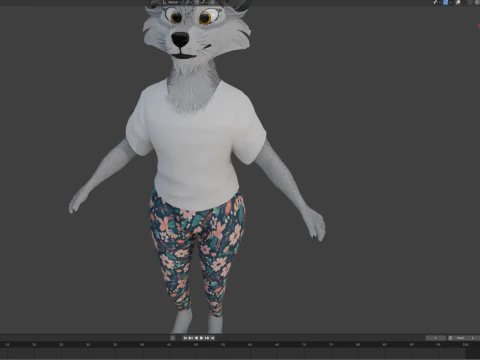 Kovu Anthro Wolf 3D Model
