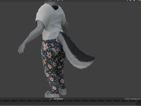 Kovu Anthro Wolf 3D Model