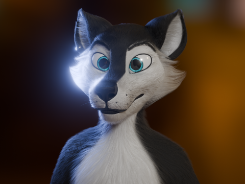 Thomas Anthro Husky 3D Model