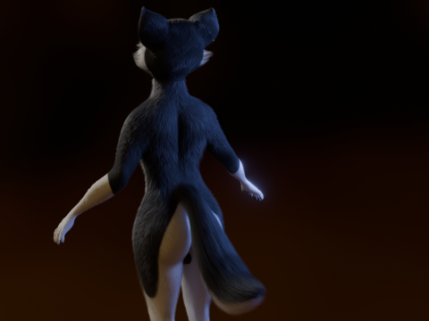 Thomas Anthro Husky 3D Model