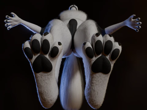 Thomas Anthro Husky 3D Model