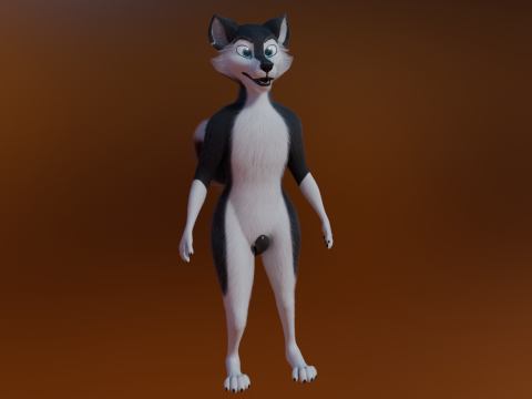 Thomas Anthro Husky 3D Model