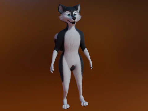 Thomas Anthro Husky 3D Model