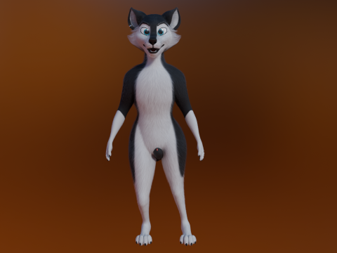 Thomas Anthro Husky 3D Model