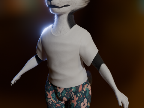Thomas Anthro Husky 3D Model