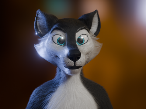 Thomas Anthro Husky 3D Model