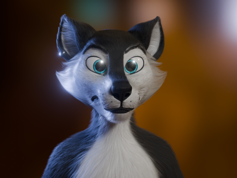 Thomas Anthro Husky 3D Model