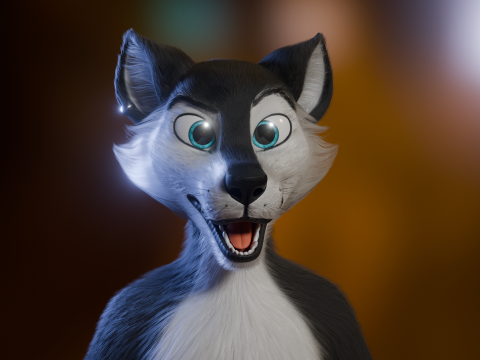 Thomas Anthro Husky 3D Model