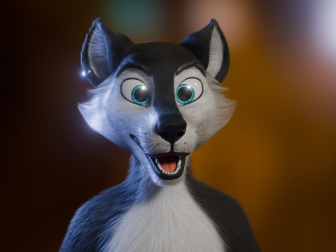 Thomas Anthro Husky 3D Model