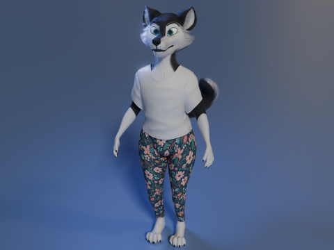 Thomas Anthro Husky 3D Model