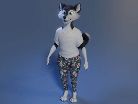 Thomas Anthro Husky 3D Model