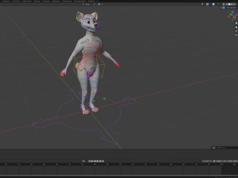 Thomas Anthro Husky 3D Model