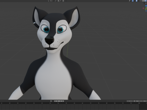 Thomas Anthro Husky 3D Model